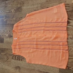 (L) Poema Neon Sheer Lace Floral Bohemian Accents Staple Unique Lightweight